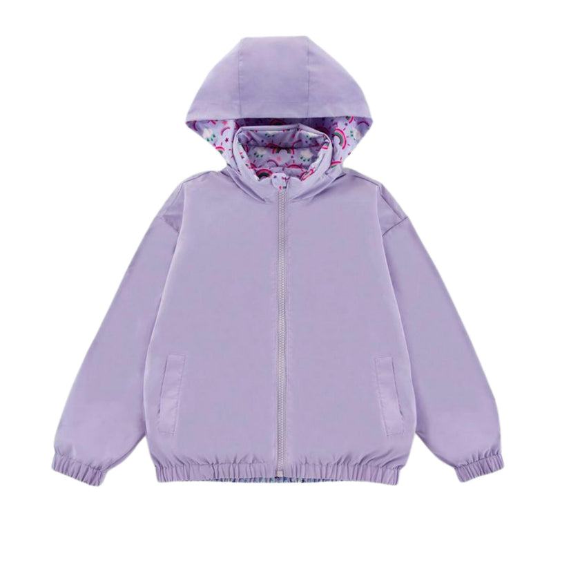 Max Reversible Rain Jacket Windbreaker, Purple Rainbow