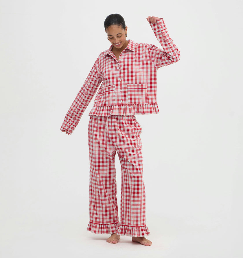 The Marnie Pajama Set - Peppermint Tartan