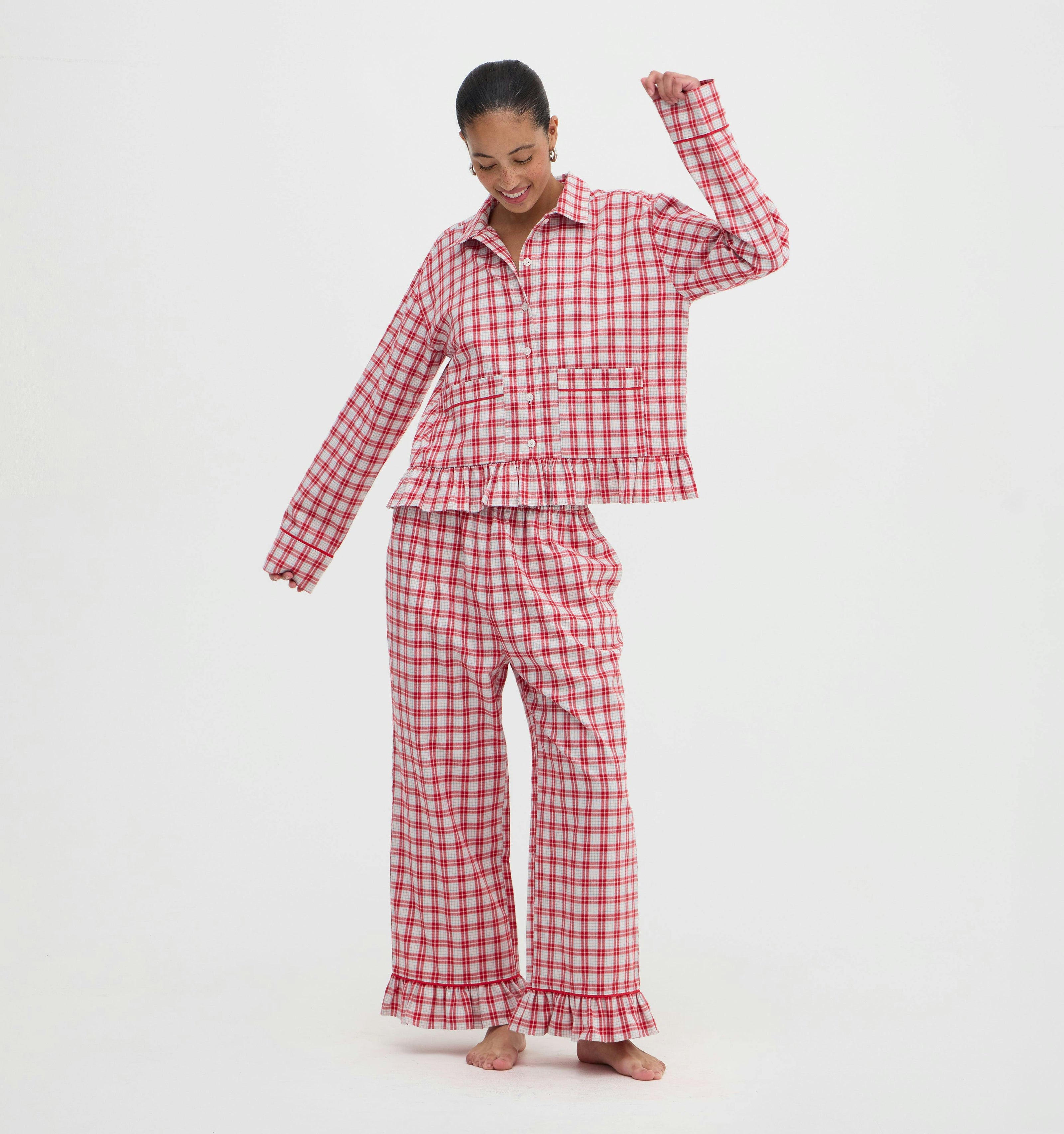 The Marnie Pajama Set - Peppermint Tartan