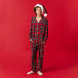 Red Tartan Plaid Men's Relaxed Pant Luxe Loungewear