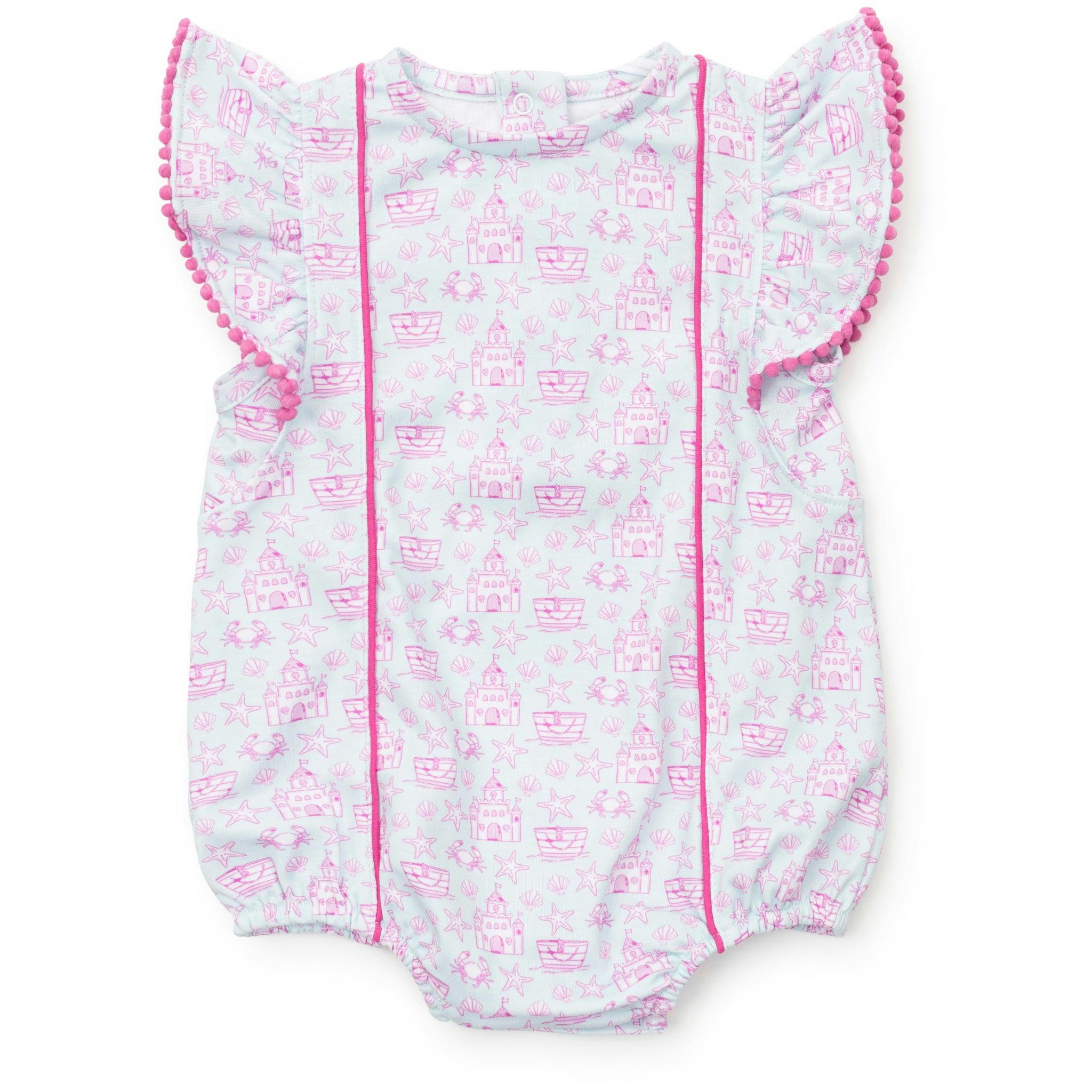 Marion Girls' Pima Cotton Bubble Sandcastles Pink