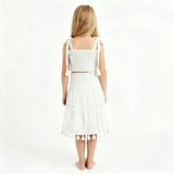 Noelle Girls Top and Skirt Set White Eyelet, white