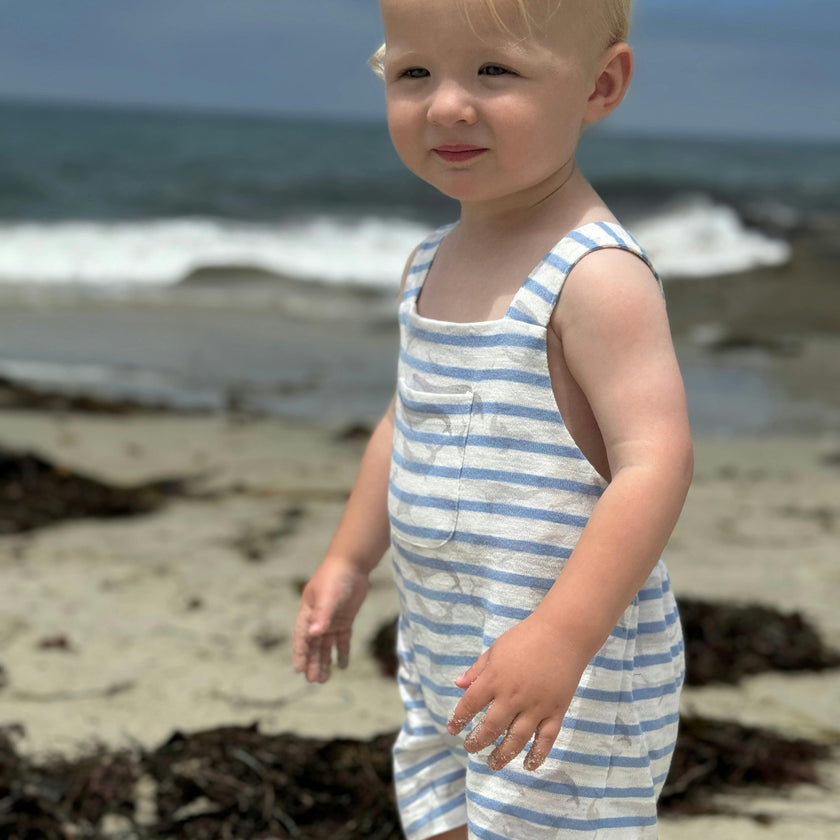 DANDY STRIPED WHALES Jersey Overalls