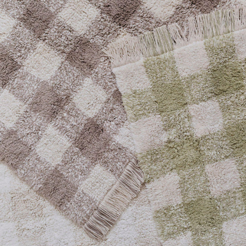 Washable Rug Vichy Marron