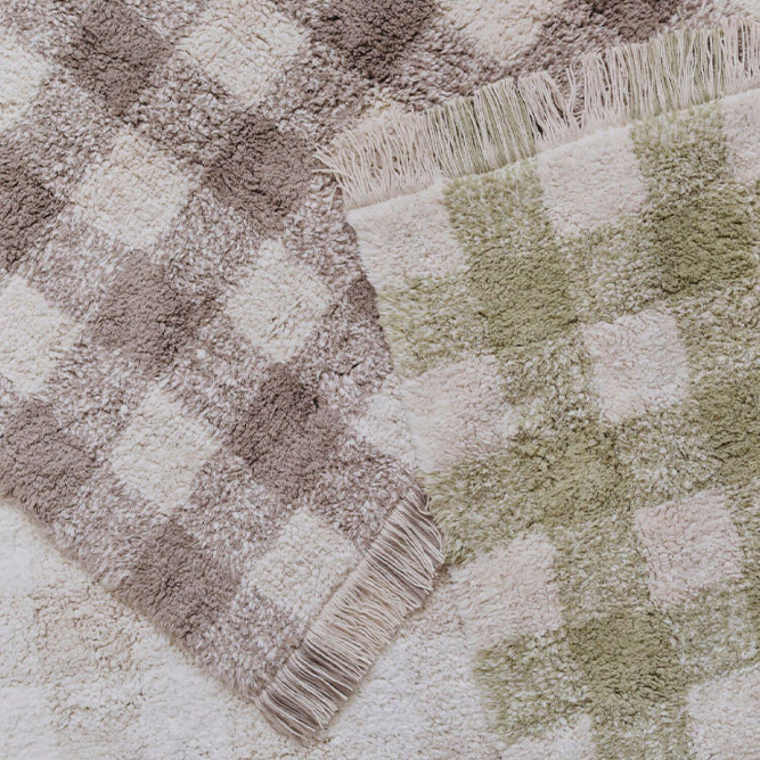 Washable Rug Vichy Marron
