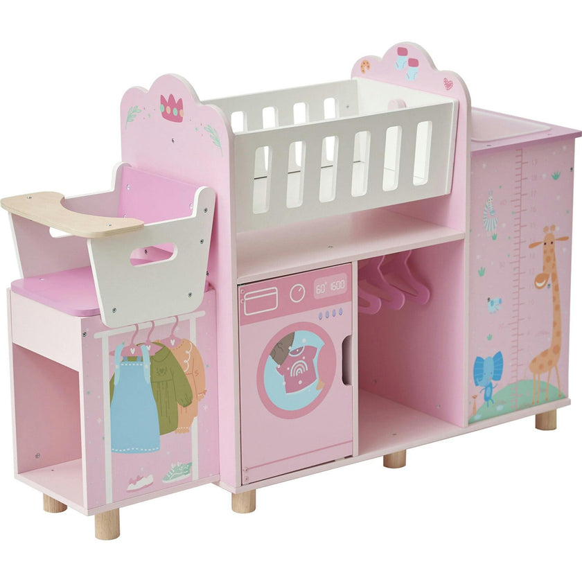 Olivia's Little World Amanda 6-in-1 Doll Nursery Station - Baby Pink