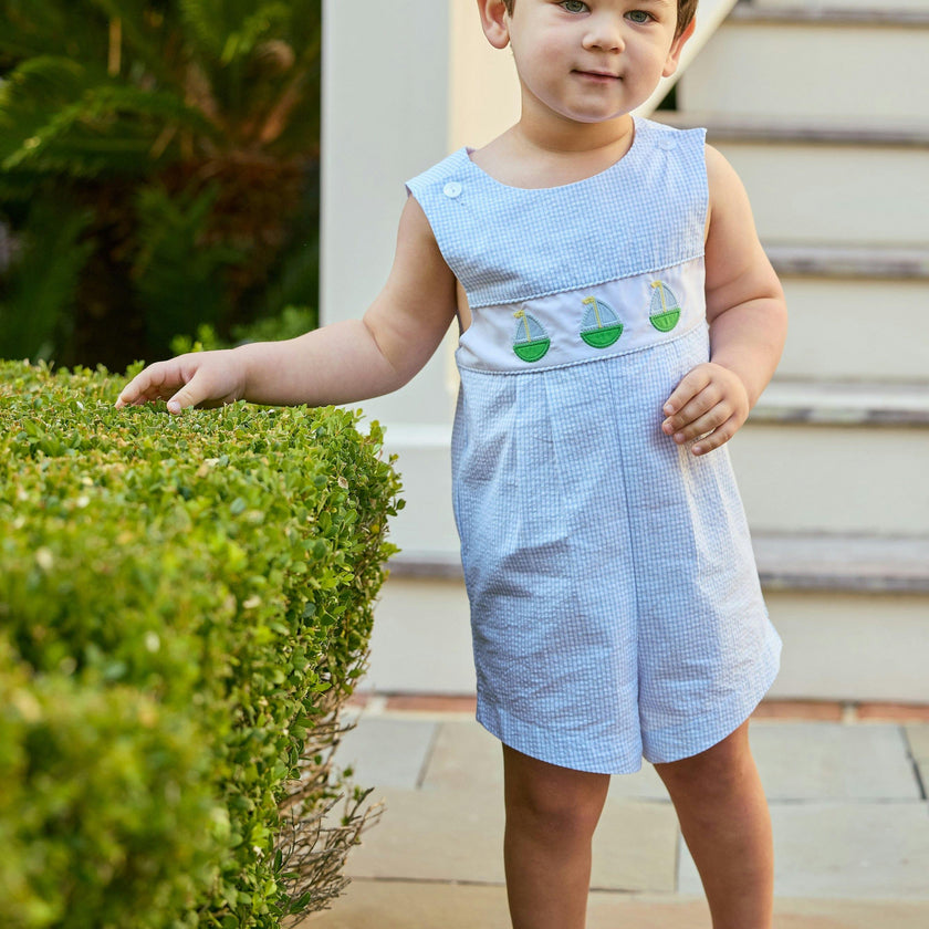 Vintage Romper - Sailboats