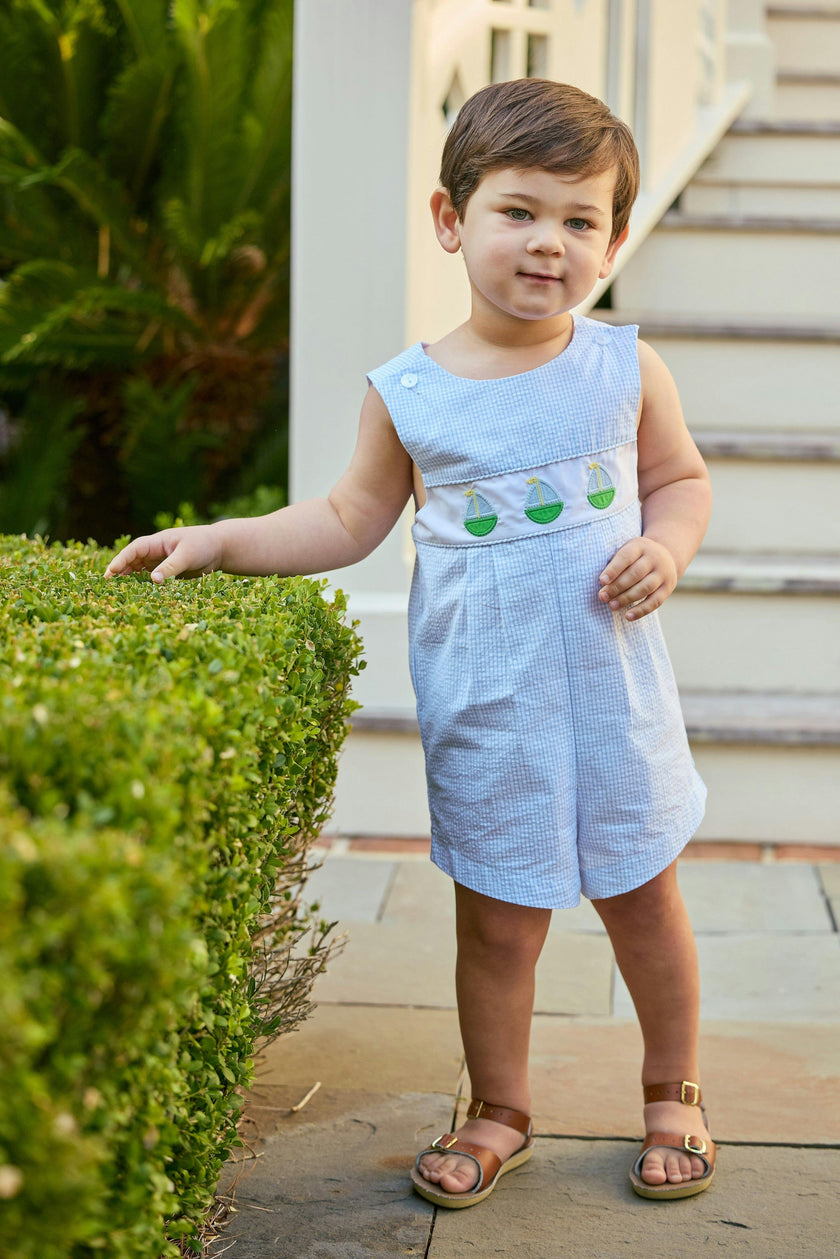 Vintage Romper - Sailboats