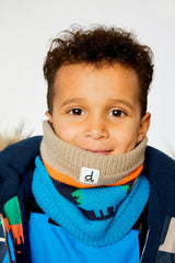 Winter Knit Neckwarmer Blue Dinosaur Print