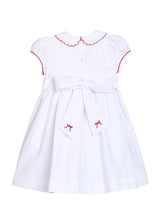 Smocked Louisa Dress - Red Bow