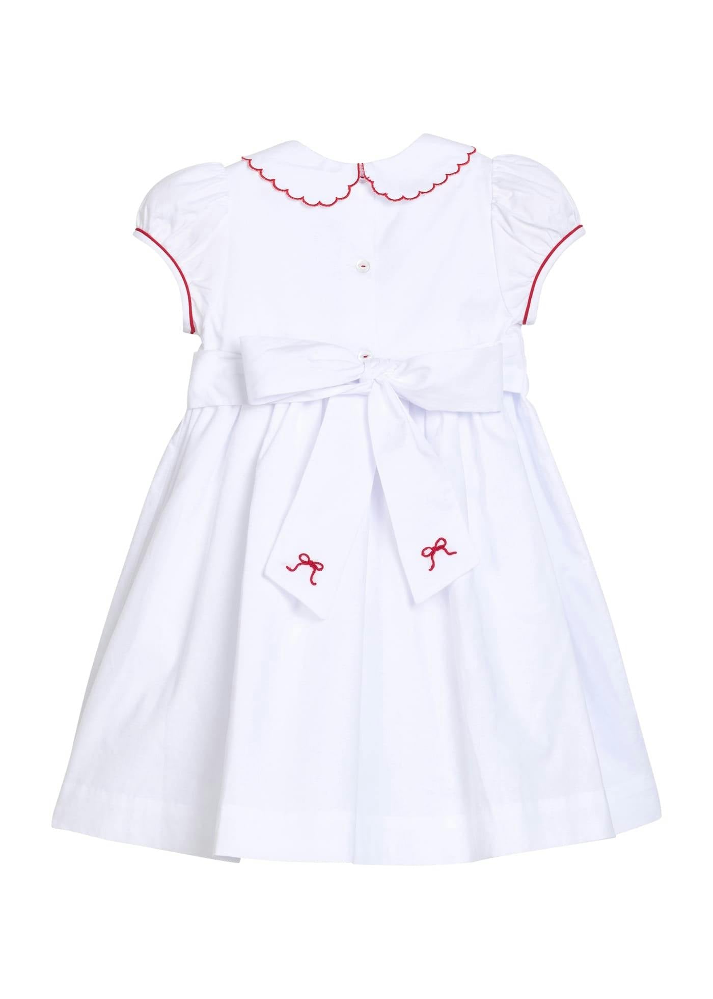 Smocked Louisa Dress - Red Bow