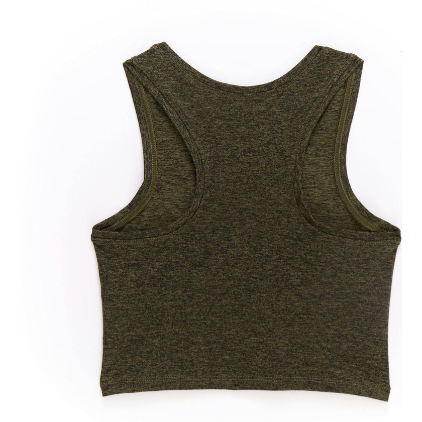Girls TLC Crop Top in Uniform Green