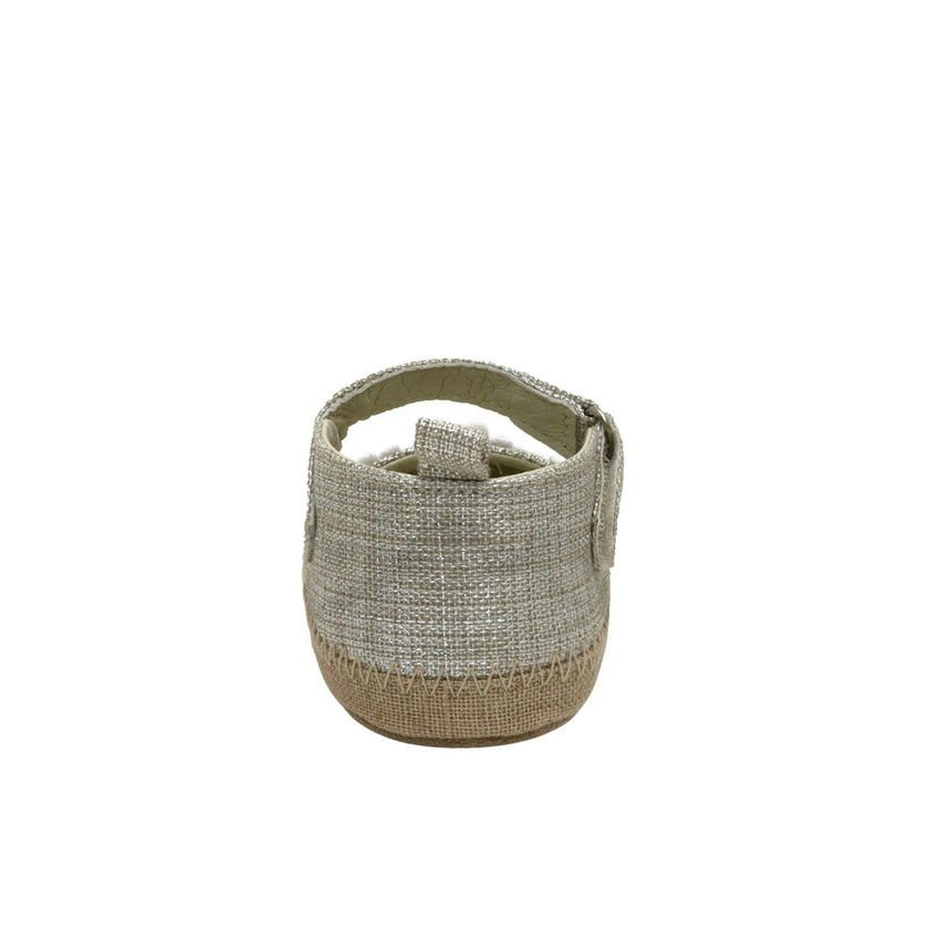 Daisies Tan Lurex Linen Espadrille First Kick