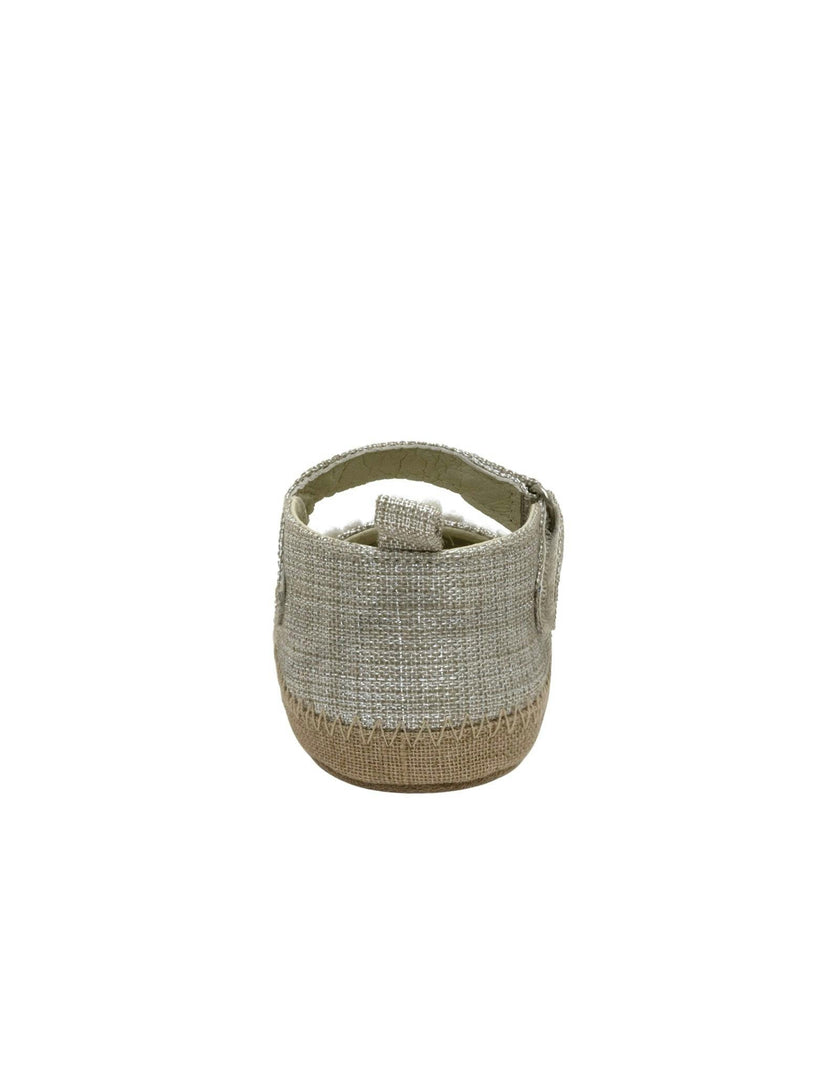 Daisies Tan Lurex Linen Espadrille First Kick