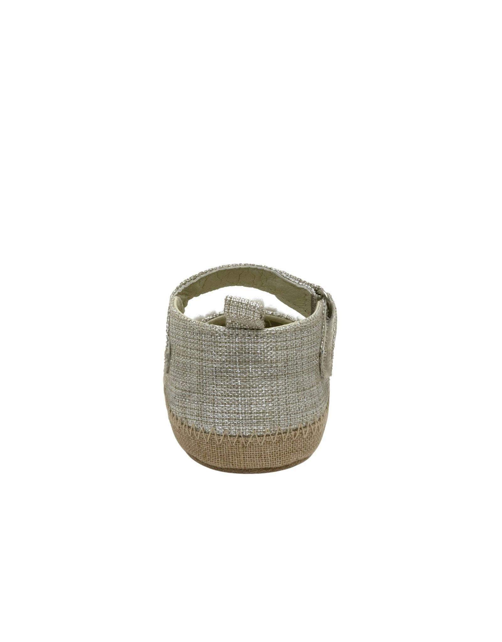 Daisies Tan Lurex Linen Espadrille First Kick