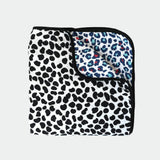 ANIMAL PRINT MUSLIN BLANKET - reversible newborn to 4 months / 5+ months