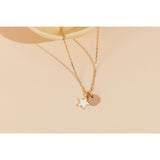 Personalized Enamel Star Necklace, 14k Gold Plated