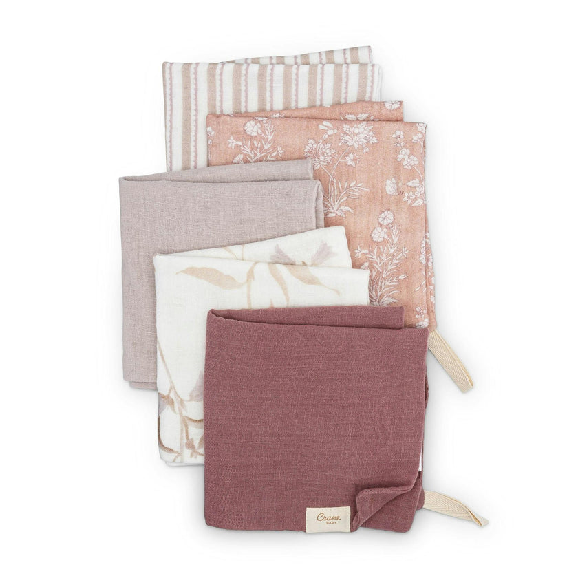Violet Wildflower Cotton Washcloth (Set of 5)