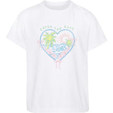 Kid's Heart Lace T-shirt, White-Girls