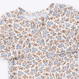 Hazel Floral - 2 Way Ruffle Back Zipper Footie