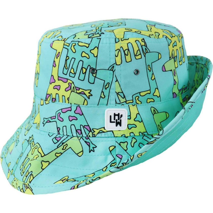 Reversible Adventurer Hat, Giraffe/turquoise