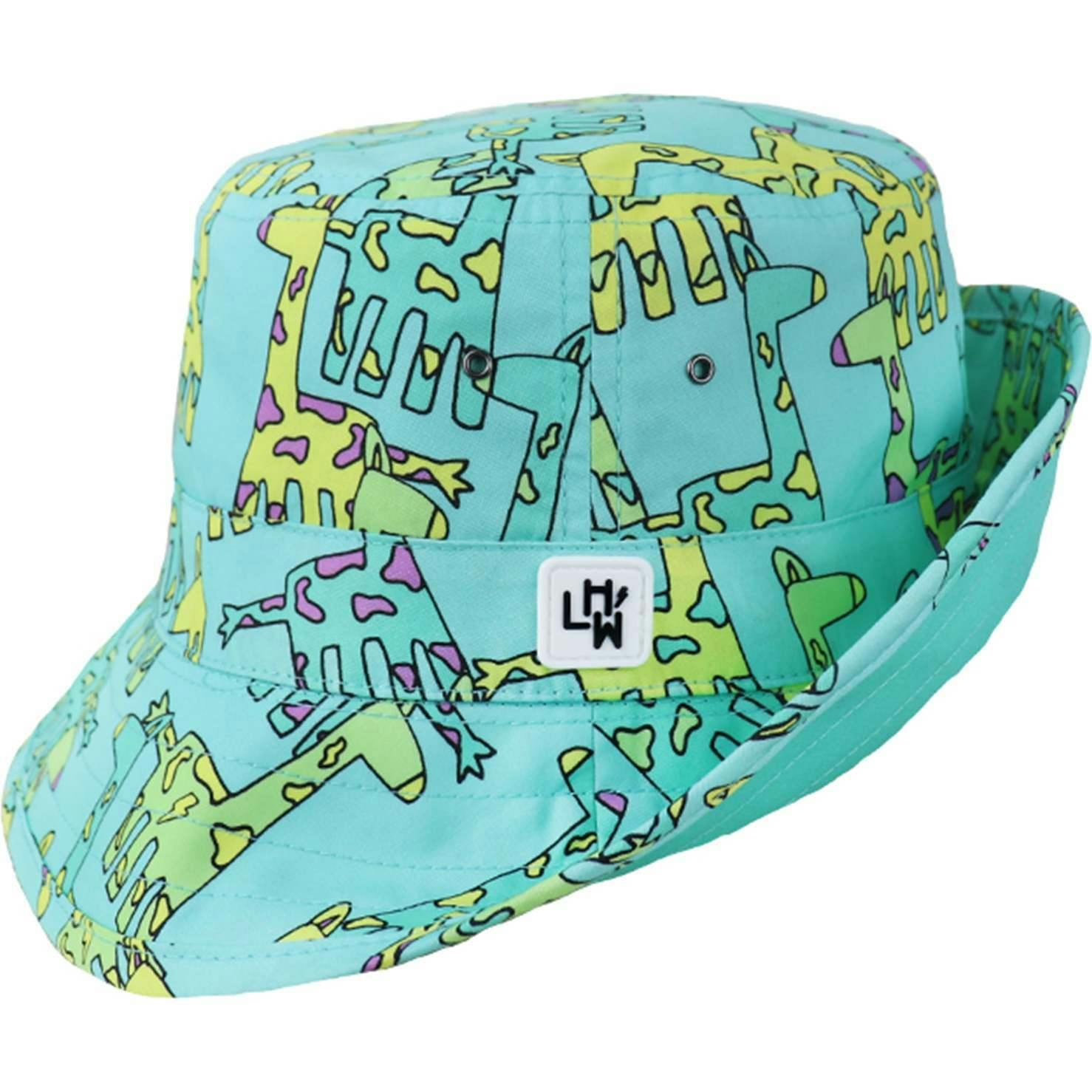 Reversible Adventurer Hat, Giraffe/turquoise