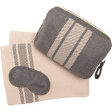 Reversible Stripe Blanket Travel Set