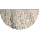 Patrice 20" Art Deco Minimalist Natural Marble Handmade Demilune Side Table