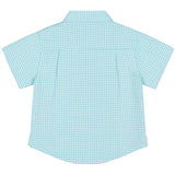 Gingham Linen Look Camp Shirt