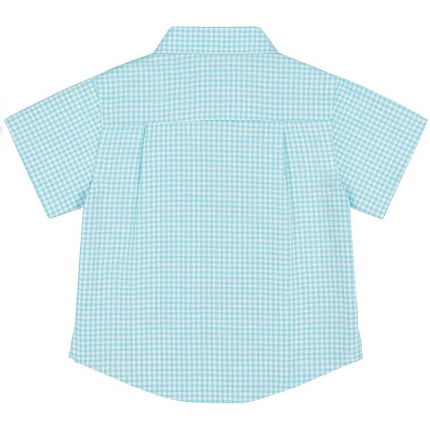 Gingham Linen Look Camp Shirt