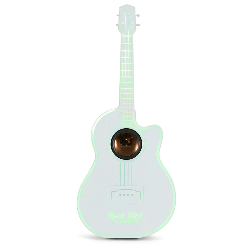 Rock Star Karaoke-Guitar Speaker & Microphone Combo - White