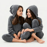 Marble Stripe Rib Hoodie and Jogger Set