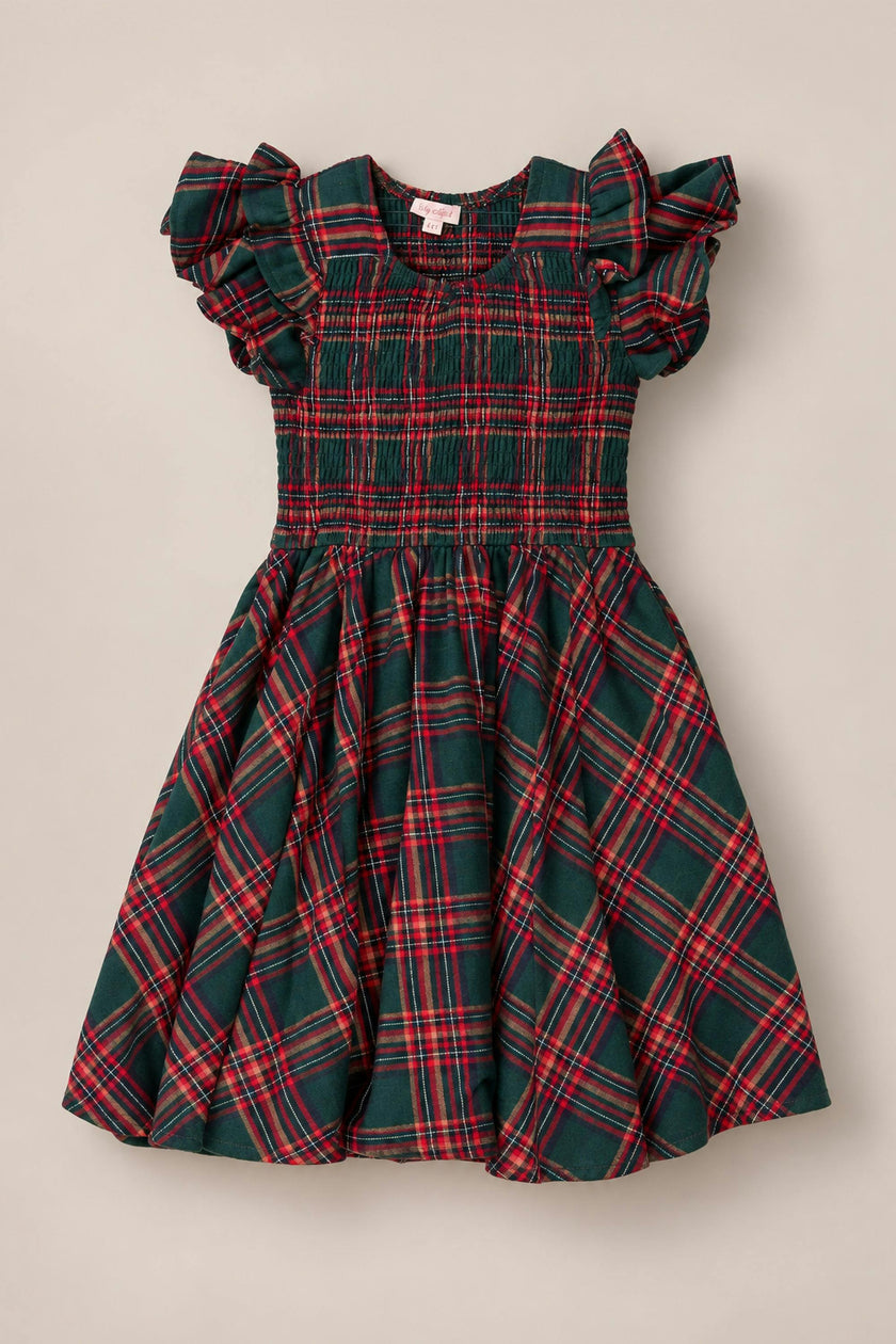 Mini Hattie Dress in Evergreen Plaid