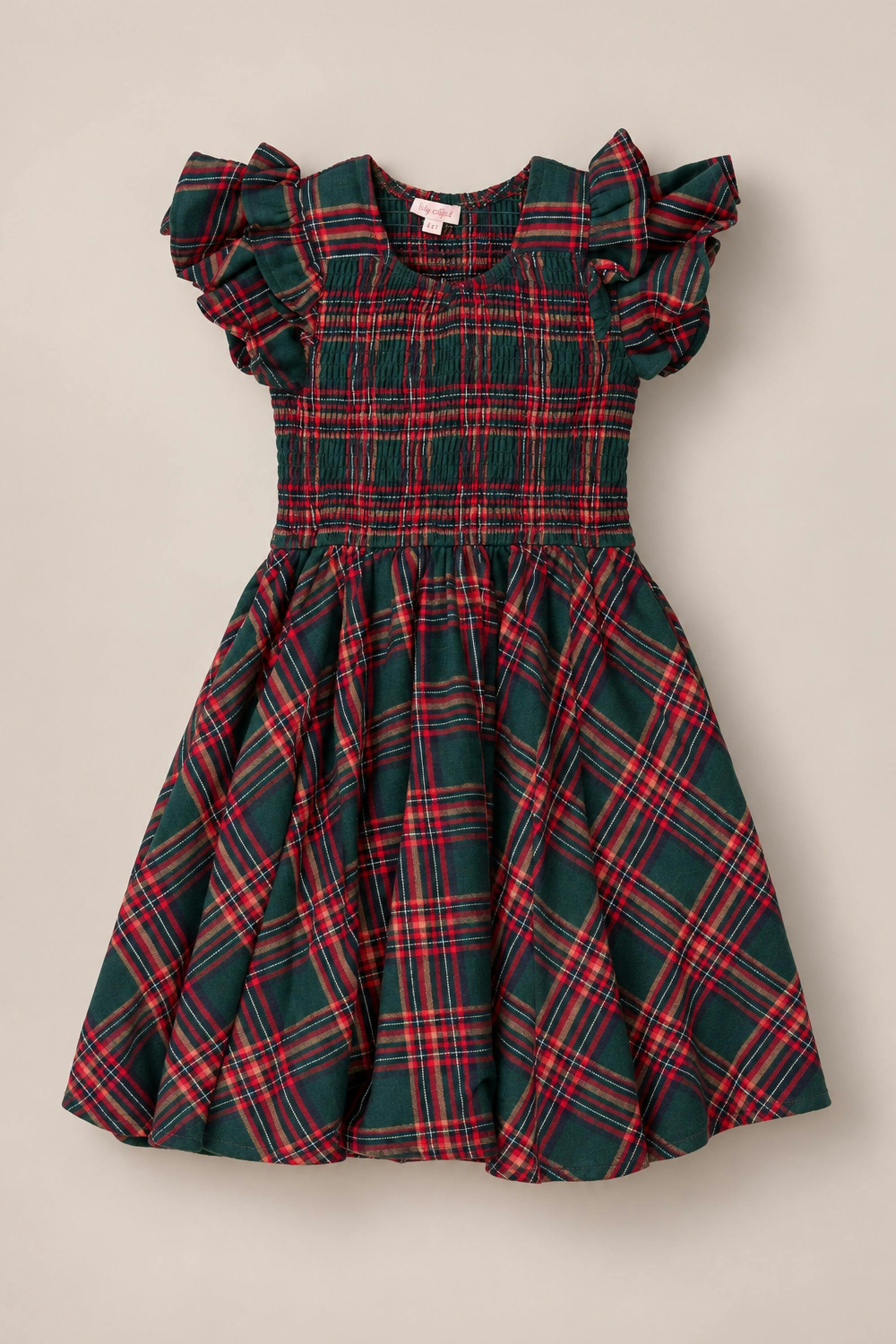 Mini Hattie Dress in Evergreen Plaid
