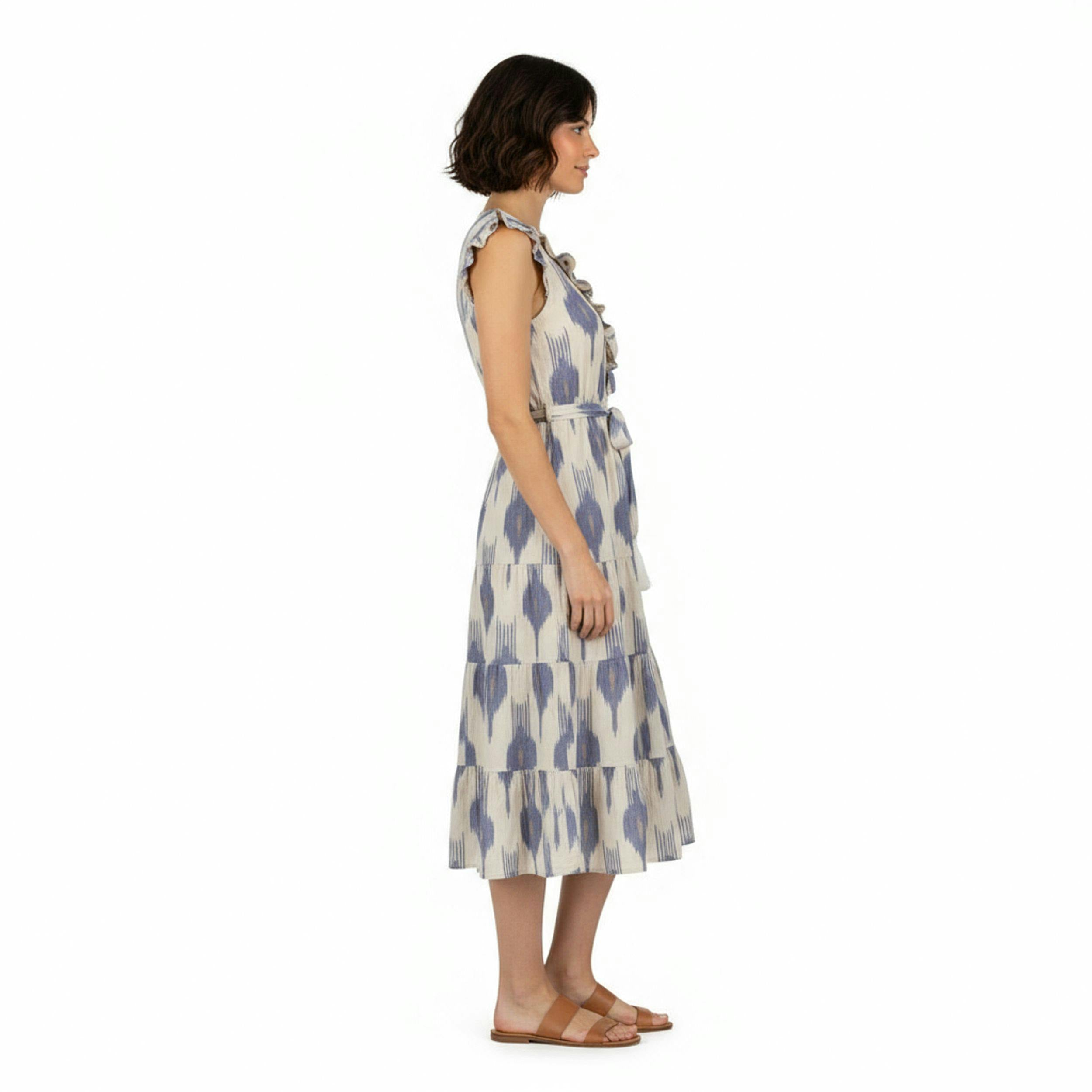 Giselle Womens Maxi Dress La Creme Ikat, natural