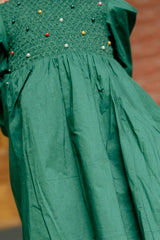 Mini Christmas Tree Dress in Emerald