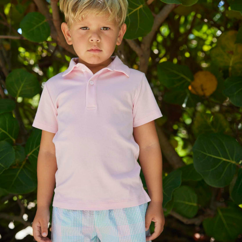 Short Sleeve Polo - Light Pink