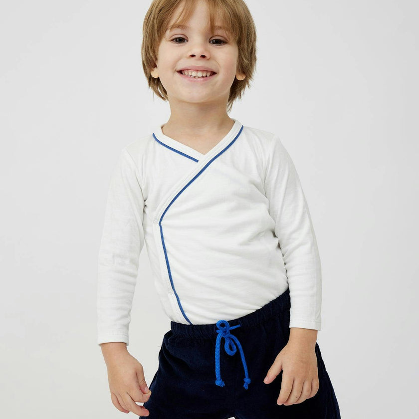 Crossbody One-piece, Navy Piping