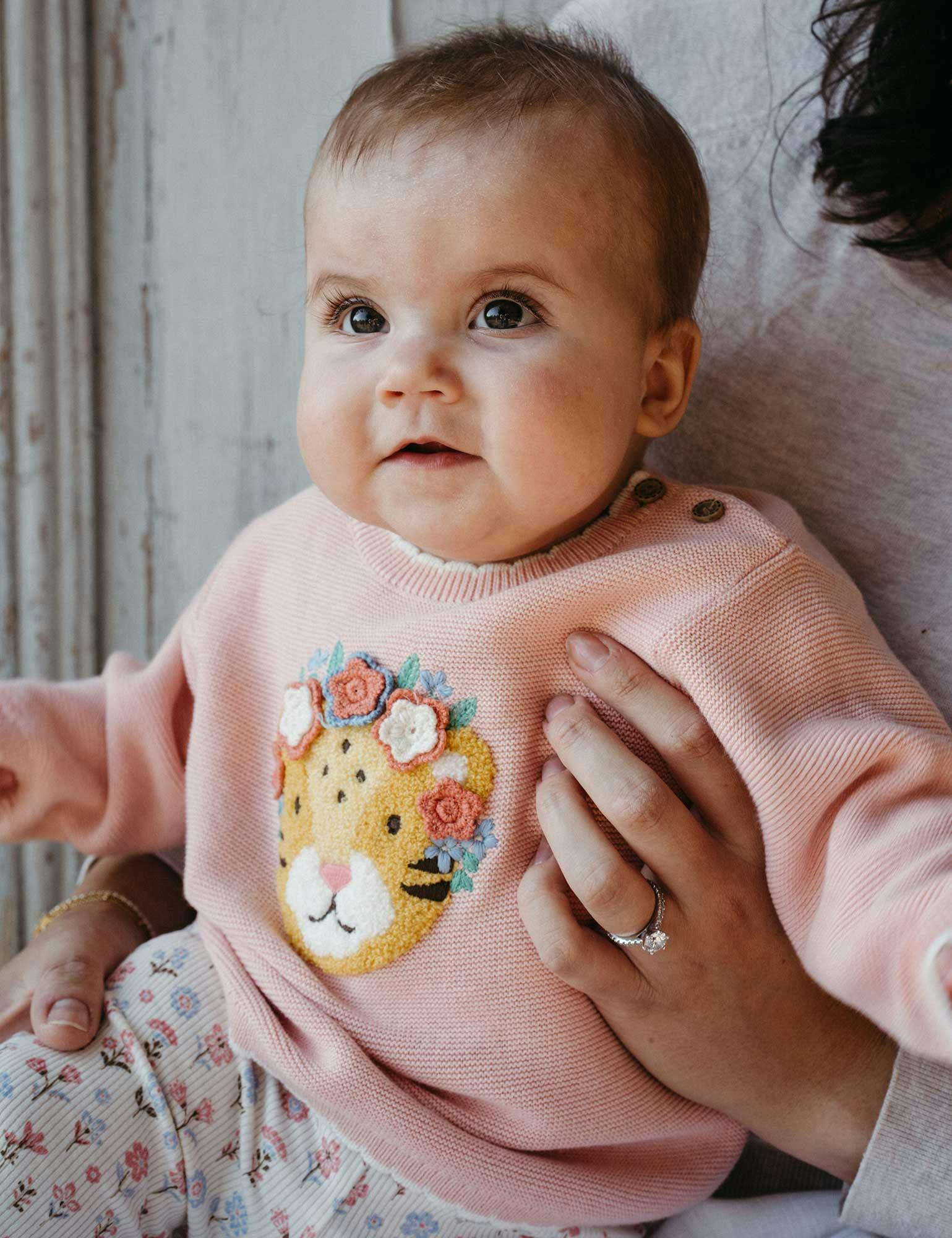 Embroidered Frida Jumper Guava Melange