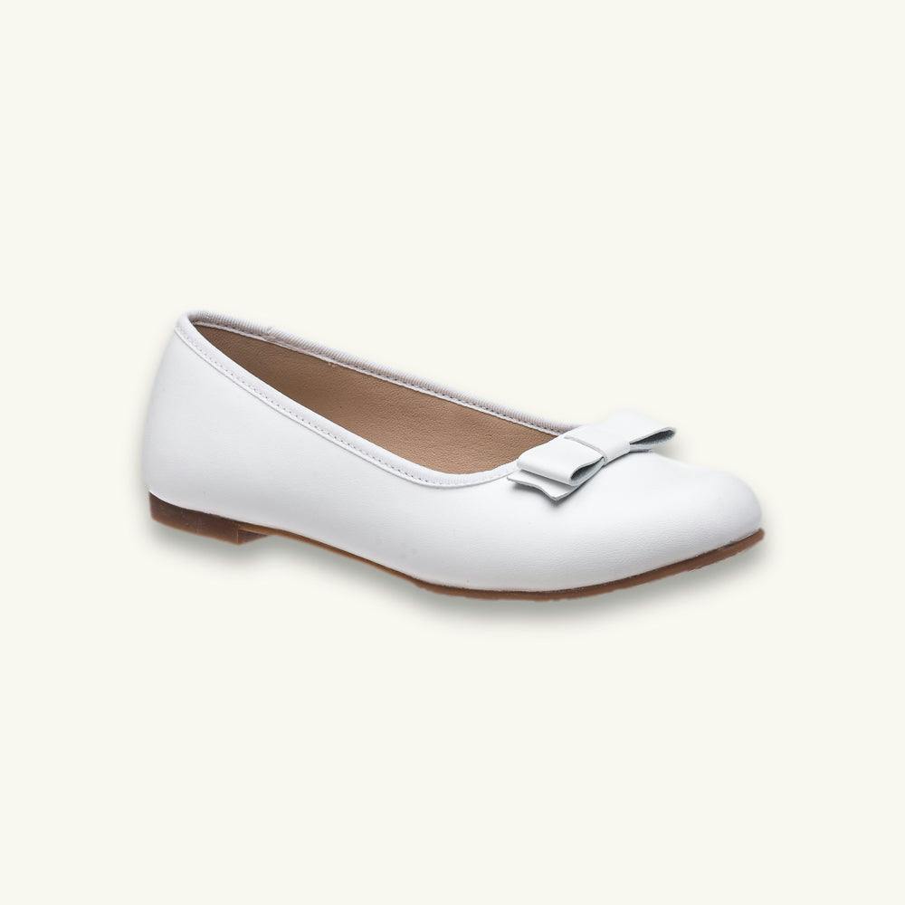 Camille Ballet Flat | White Leather