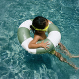 Mini Tube Pool Ring: Tides Out Olive Stripe