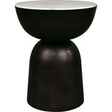 Atarah 20" Contemporary Natural Marble/Metal Handmade Hourglass End Table