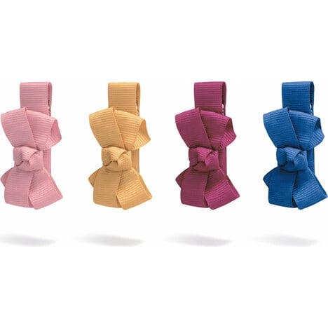 Little Bows Yellow Red Blue Fabric Hair Clips