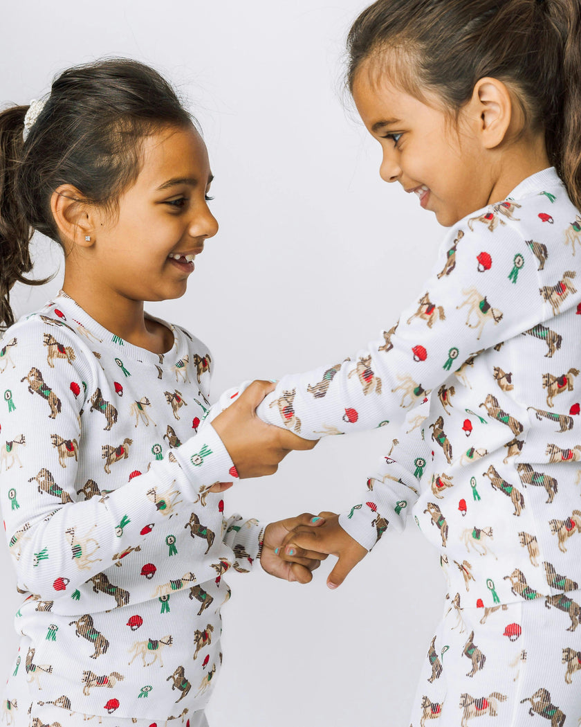 The Organic Long Sleeve Pajama Set [Riding Ponies]