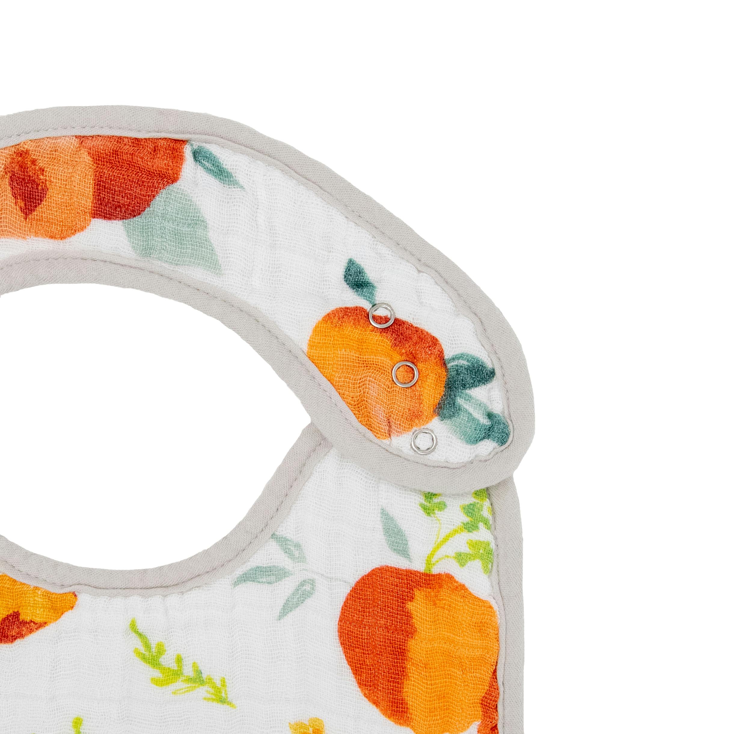 Cotton Muslin Classic Bib 3 Pack - Georgia Peach