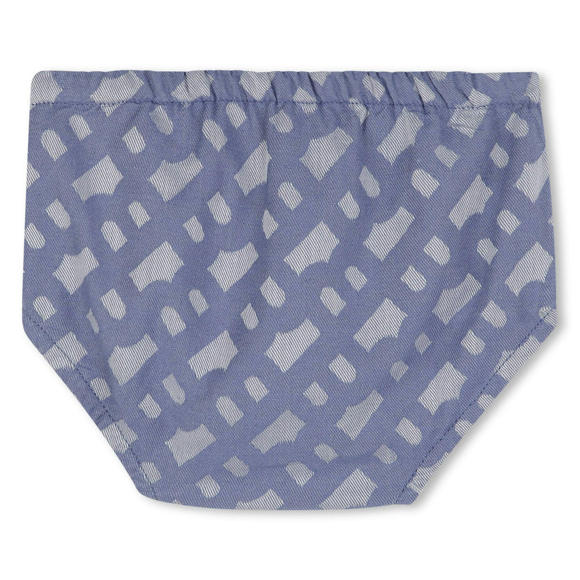 Blue Patterned Dress and Bloomers Set