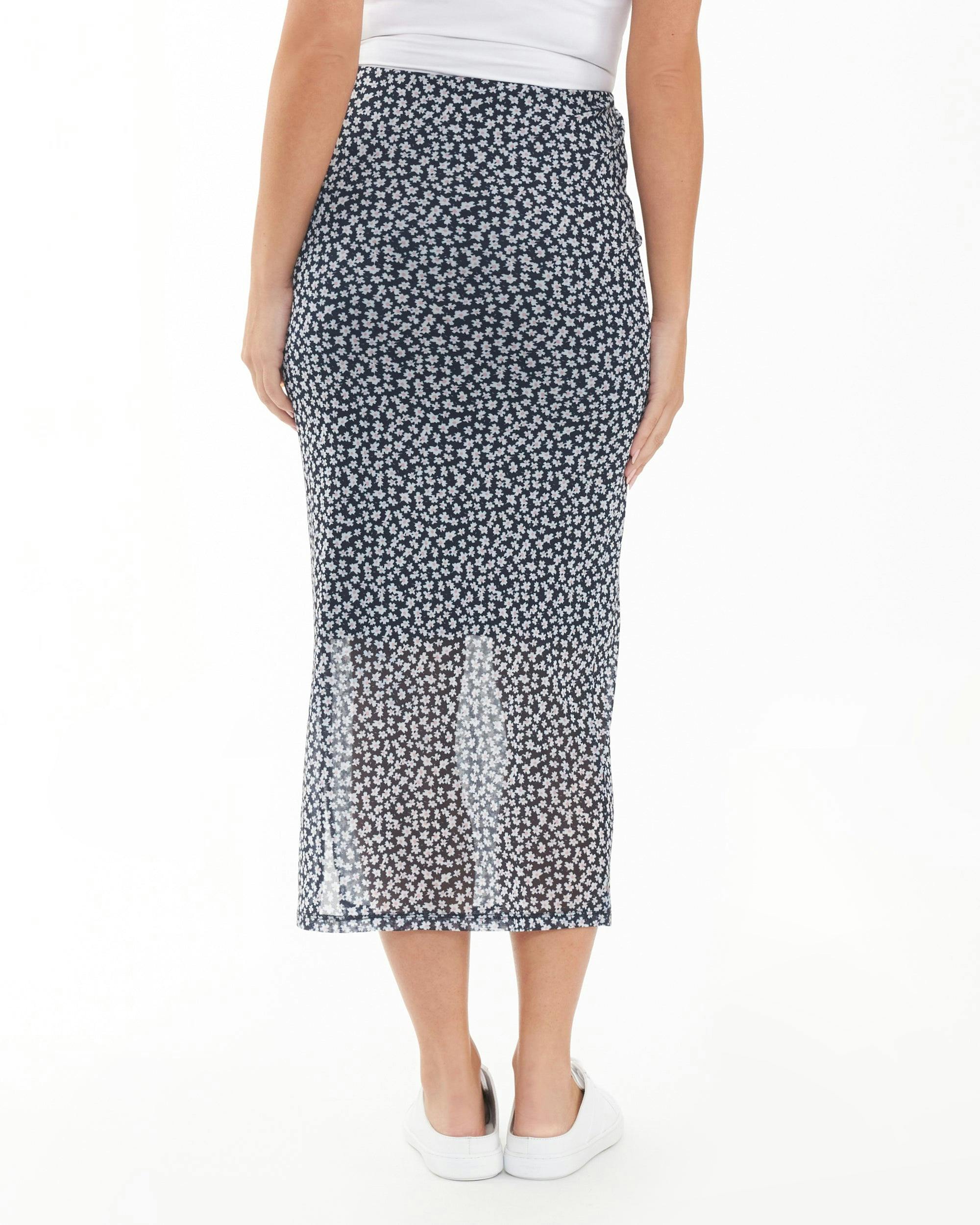 Kara Mesh Skirt  Navy