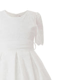 White Belciana Short Sleeve Lace Dress