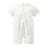 Satin Pintuck Romper and Bonnet