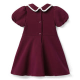 Quilted Puff Sleeve Dress, red